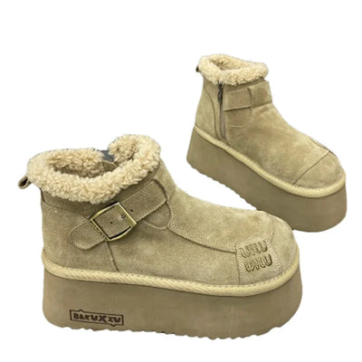 Betty - Suede Plush Ankle Boots