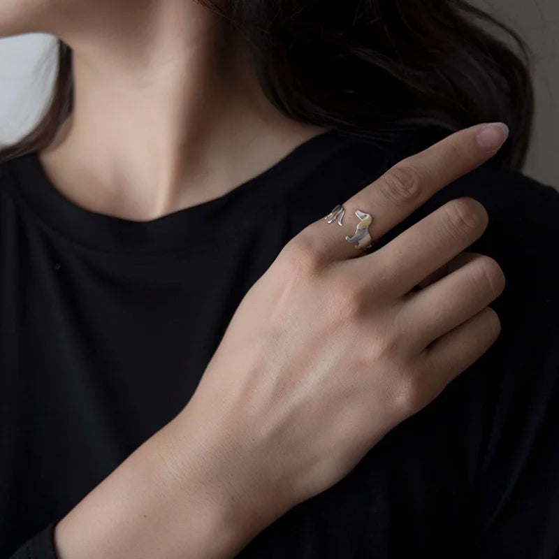 Silver Dachshund Ring – Adjustable Fit