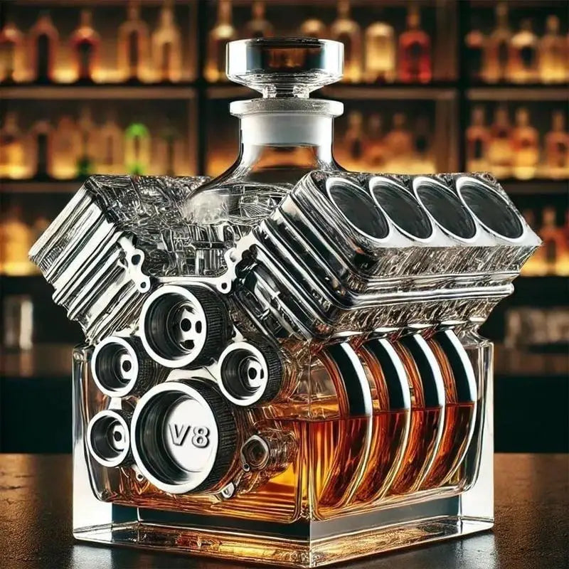 V8 Engines Shape Whiskey Bottle