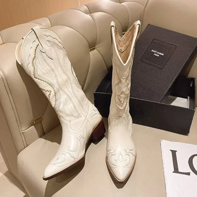 Dion - Vintage Embroidered Cowboy Boots