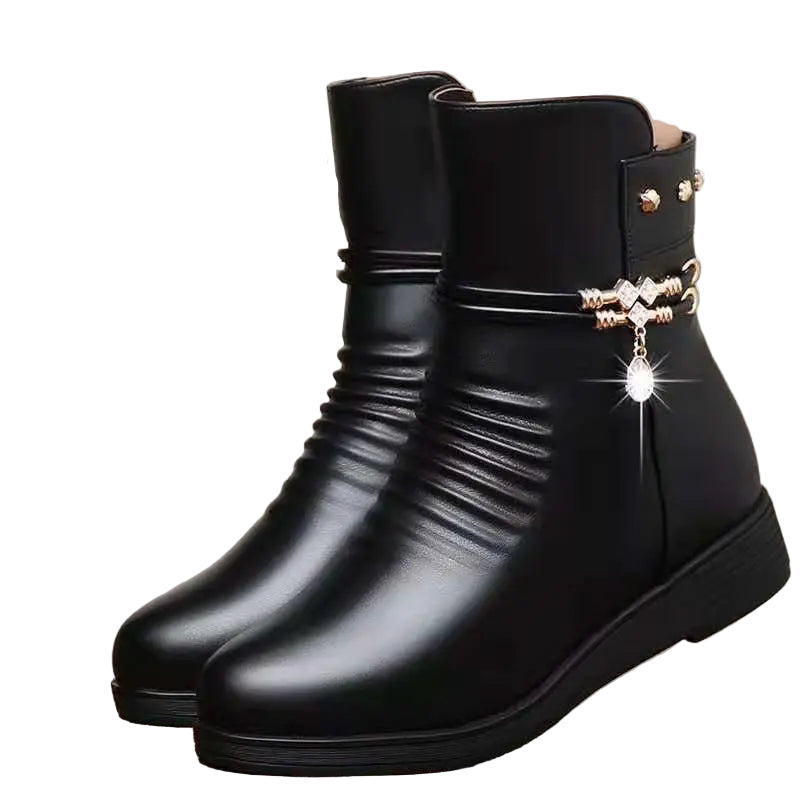 Nikki - Thick Lined Leather Boots