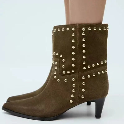 Bonnie - Studded Suede Boots
