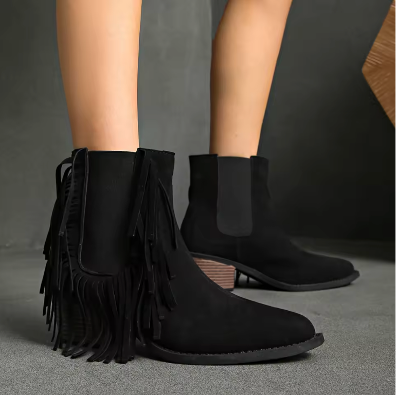 Skylar - Luxury Fringe Ankle Boots