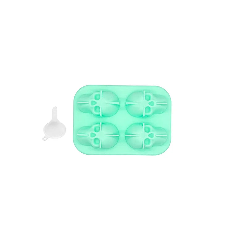 4 Cavity Silicone Skull Ice Mold Tray