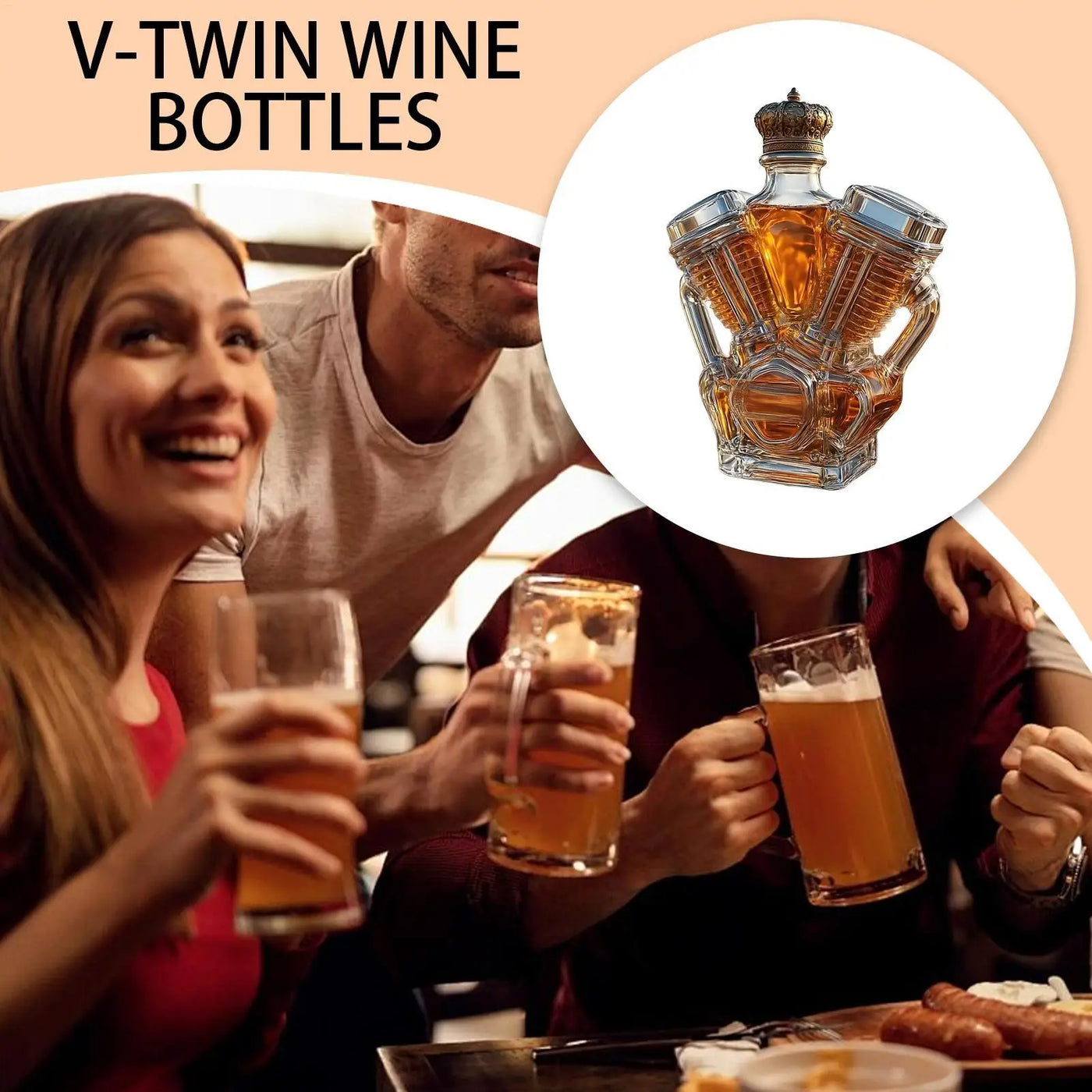 Motorcycle Engine Shape Whiskey Bottle