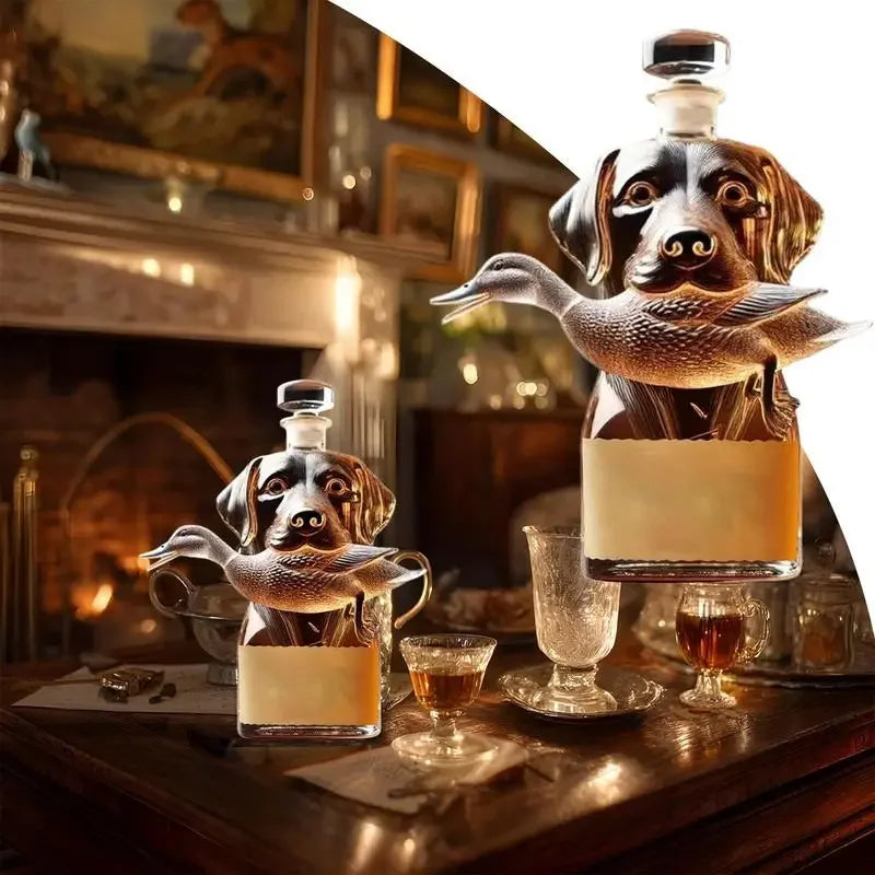 Airtight Whiskey Hound Glass Bottle