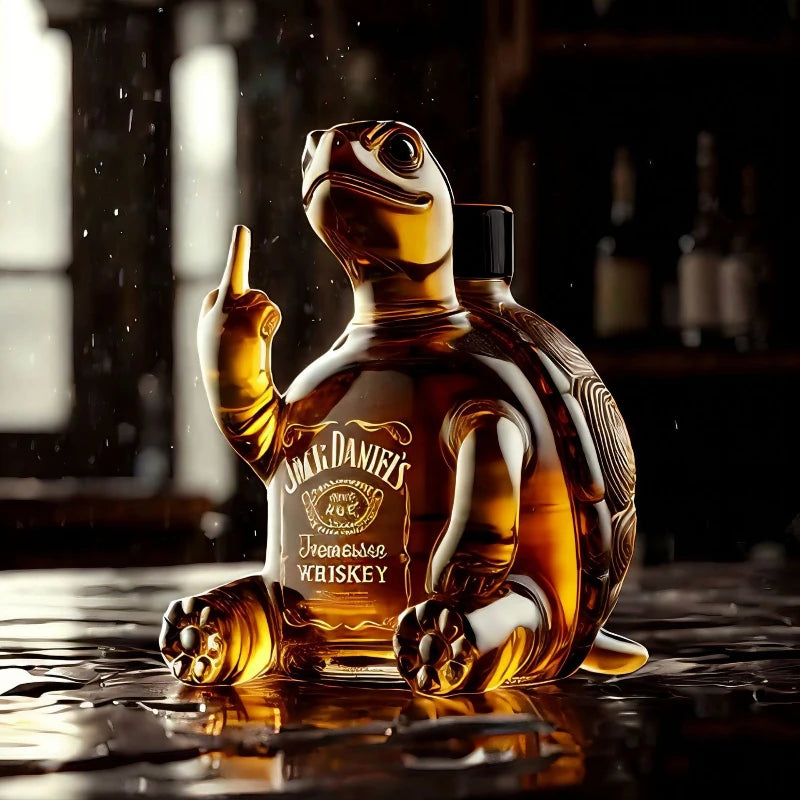 High Quality Turtle Raising Middle Finger Glass Bottle