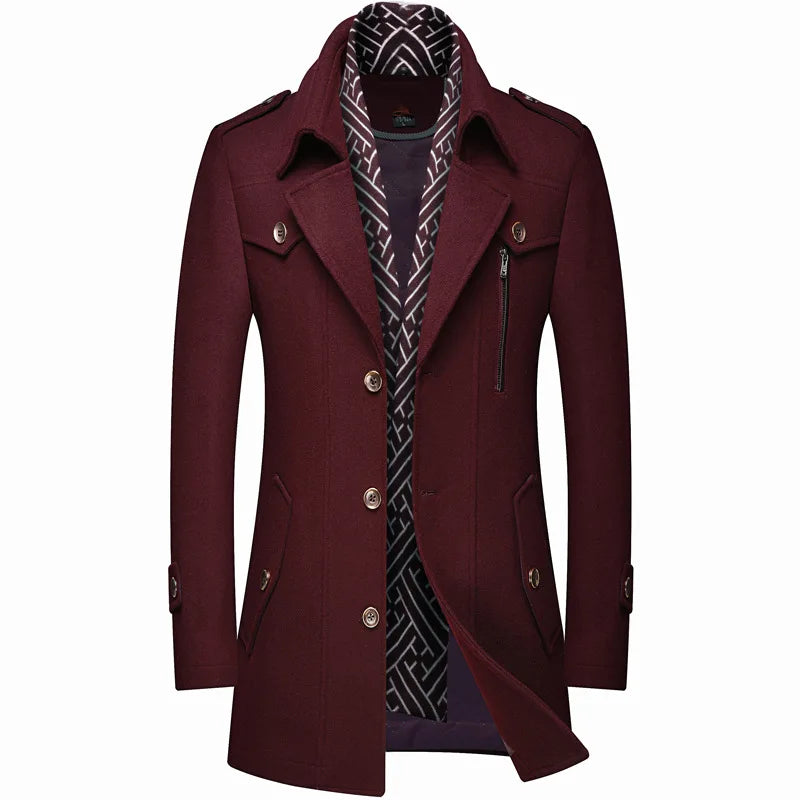 Tom - Quilted Thick Warm Wool Coat