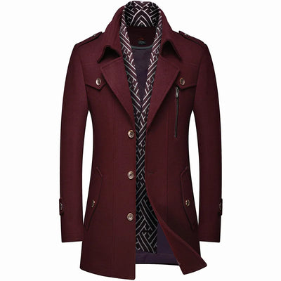 Tom - Quilted Thick Warm Wool Coat