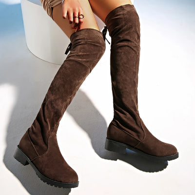 Annie - Suede Knee Boots