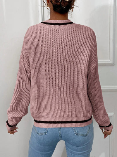 Marina - Stripe waffle knit sweater