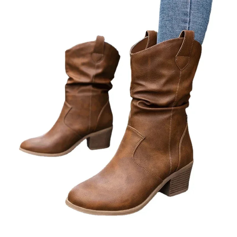 Cassidy - Classic Mid-Calf Western Boots