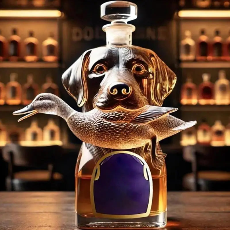 Airtight Whiskey Hound Glass Bottle