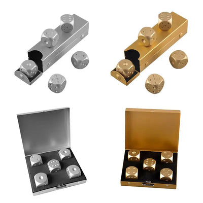 5pcs Aluminum Alloy Ice Cubes Dices Set
