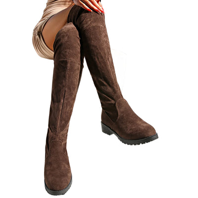 Annie - Suede Knee Boots