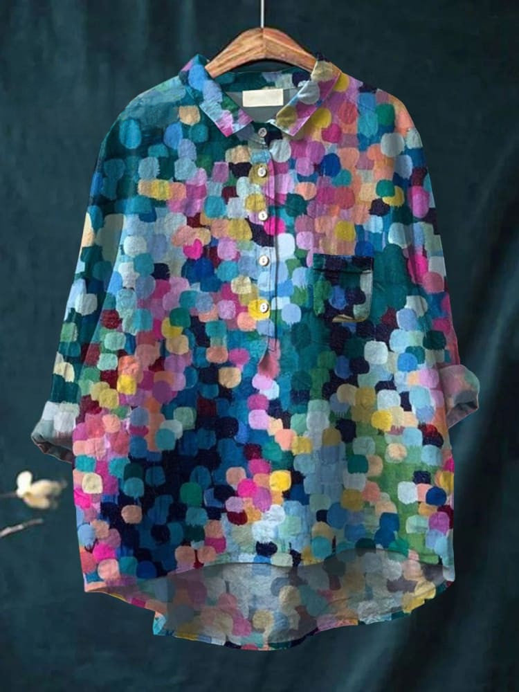Amara - Colorful Dot Print Shirt