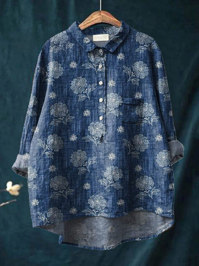Lina - Vibrant Floral Embroidered Shirt
