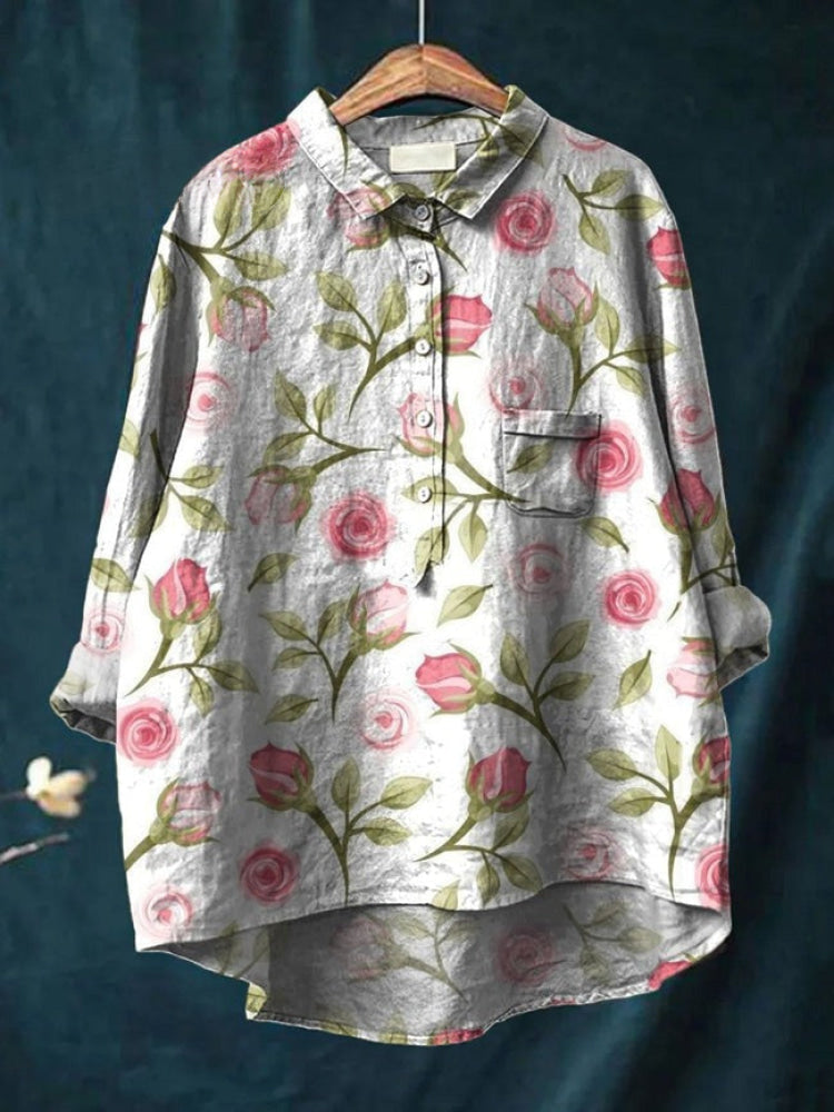 Lina - Vibrant Floral Embroidered Shirt