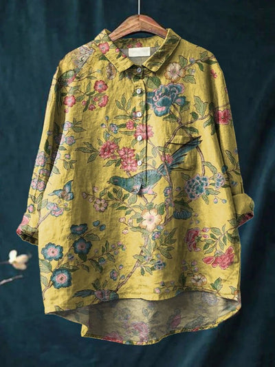 Lina - Vibrant Floral Embroidered Shirt