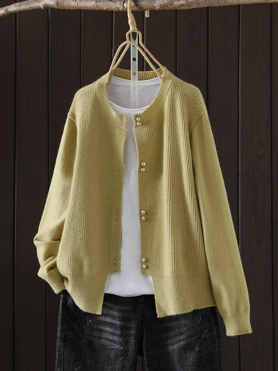 Elara - Pearl Button Cardigan