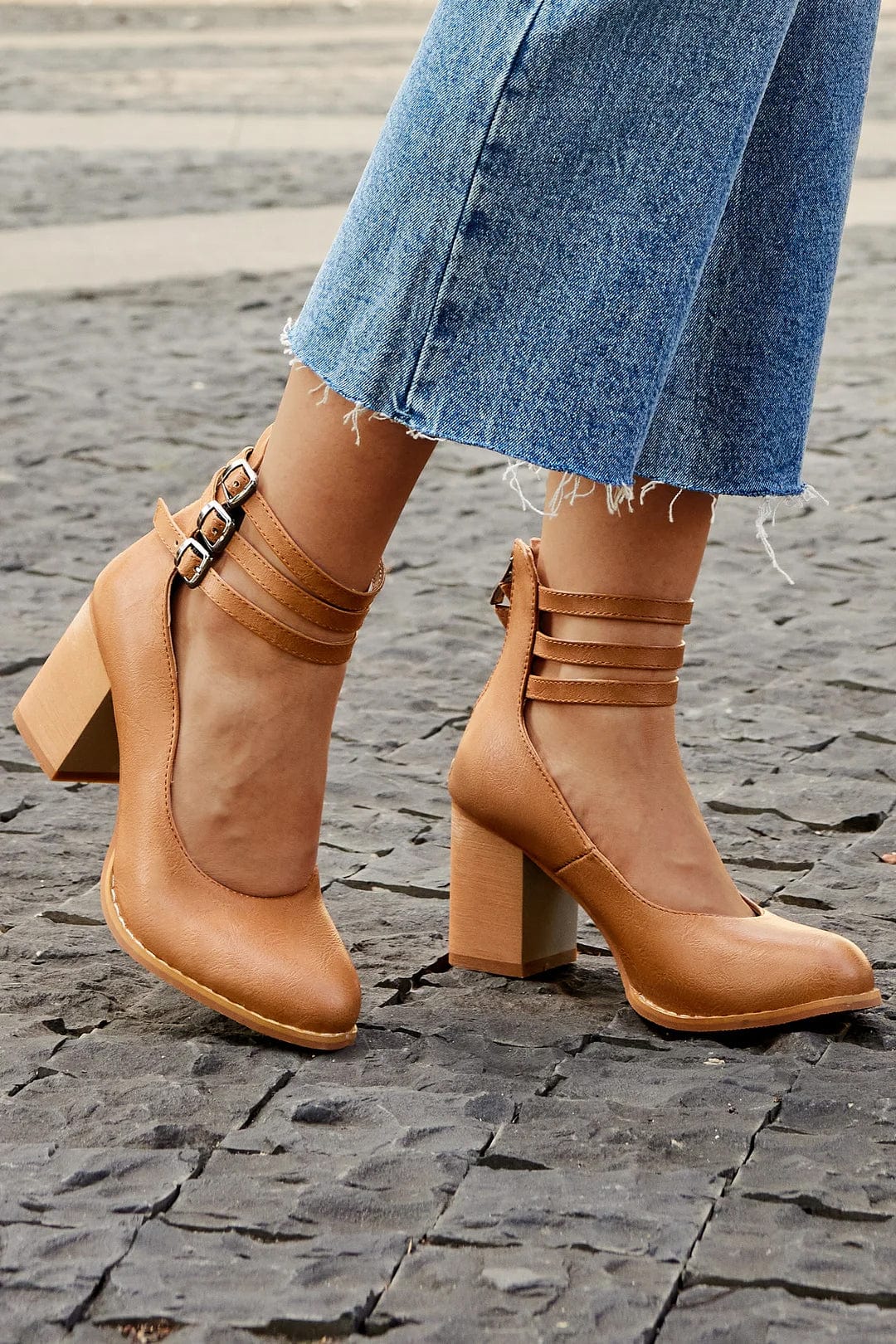 Ariana - Triple Buckle Heels