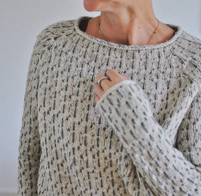 Victoria - Elegant gray sweater with boat neckline