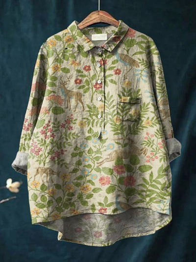 Olivia - Floral Forest Shirt