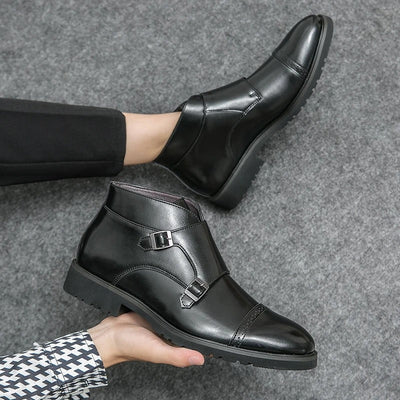 Darell - Double Monk Strap Leather Boots