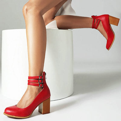 Ariana - Triple Buckle Heels