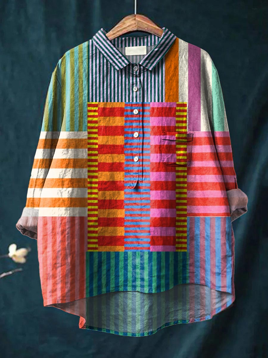 Isla - Color Block Stripe Shirt
