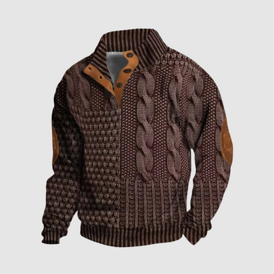 Alden - Patchwork Knit Sweater