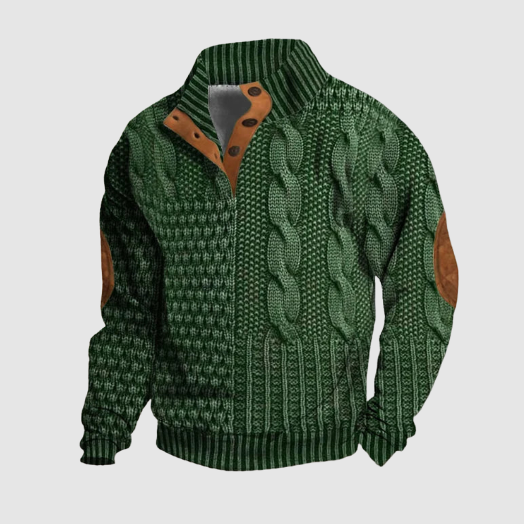 Alden - Patchwork Knit Sweater