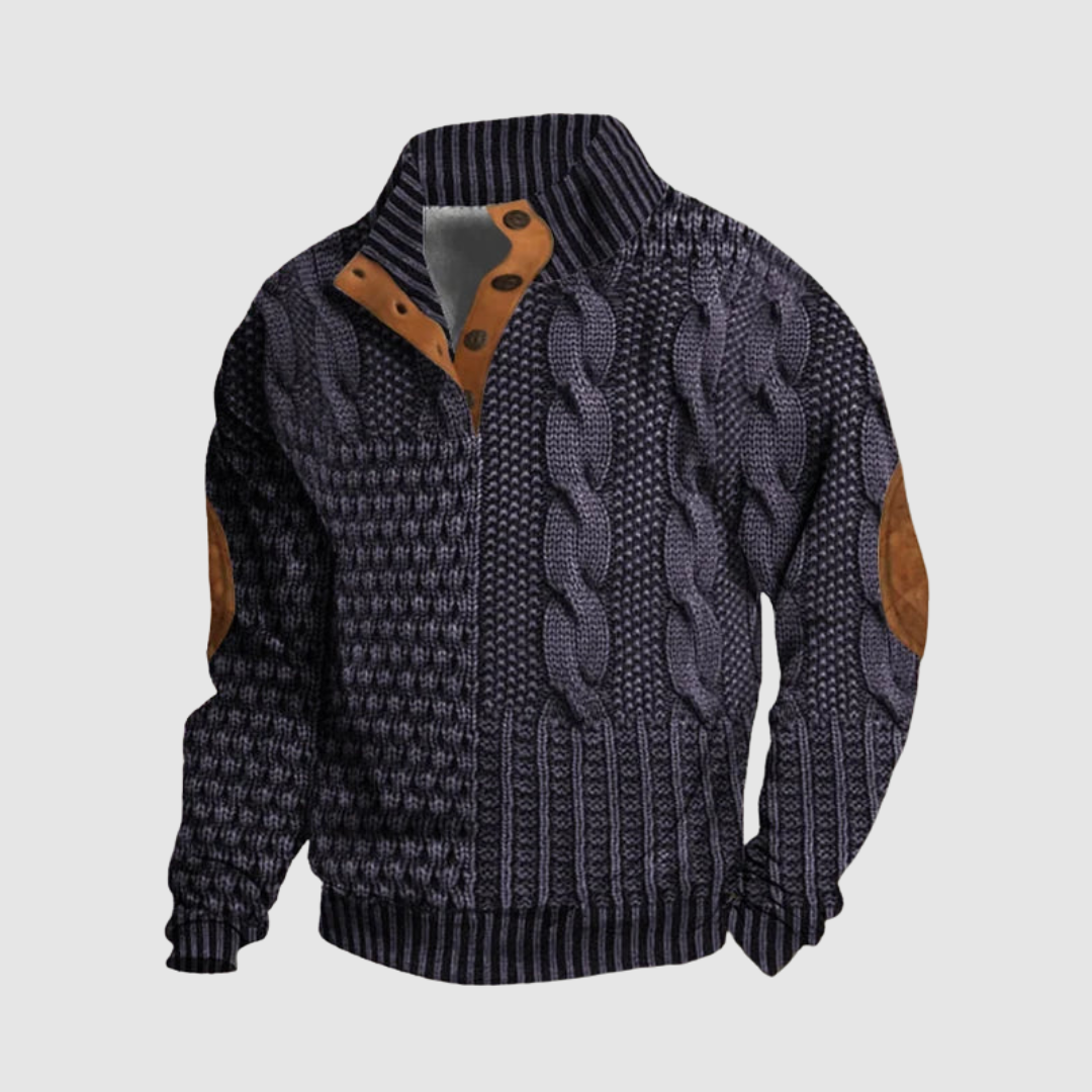 Alden - Patchwork Knit Sweater