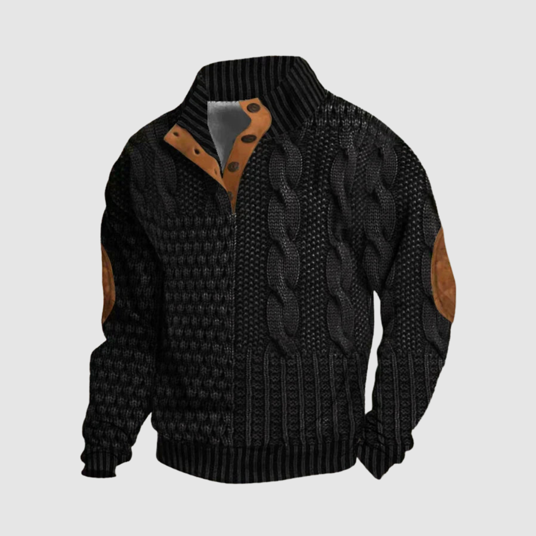 Alden - Patchwork Knit Sweater