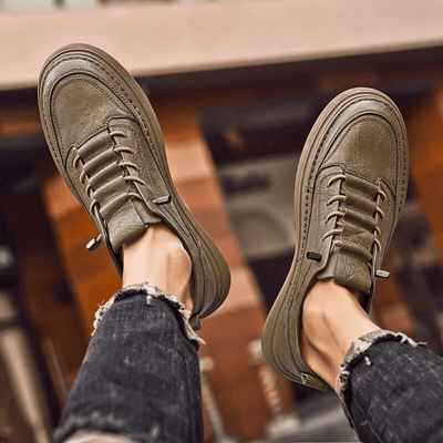 Vulcanized Genuine Leather Sneakers
