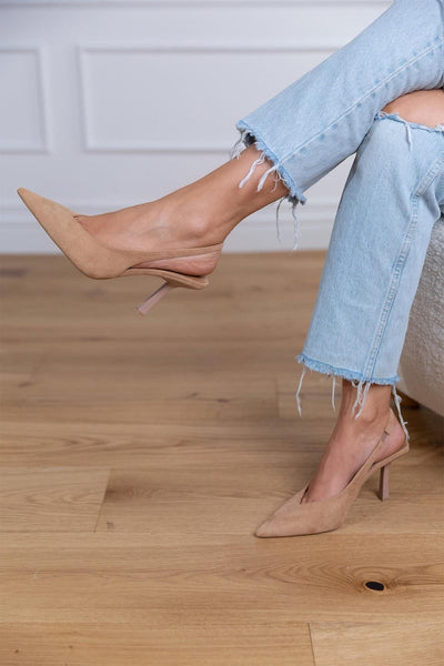 Giselle - Suede Slingback Heels